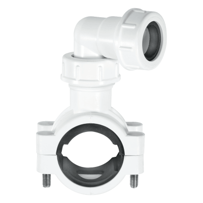 McAlpine White Overflow Pipe Clamp - 19_23mm