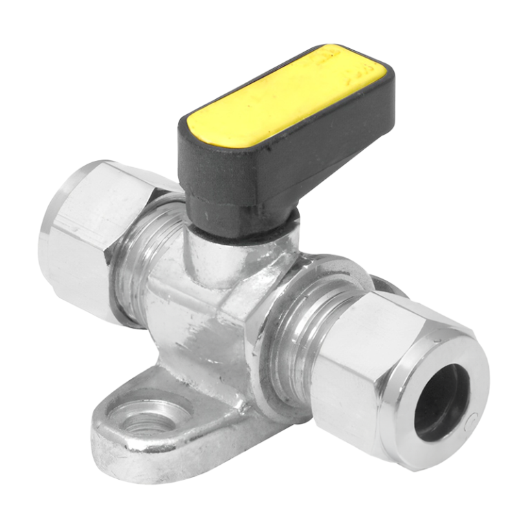 Metrogas Mini Lever Gas Ball Valve with Backplate - 10mm