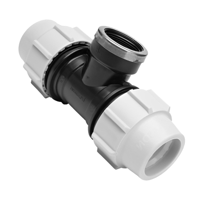 Plasson Compression MDPE Female 90° Branch Tee - 20mm x 20mm x 1:2 BSP