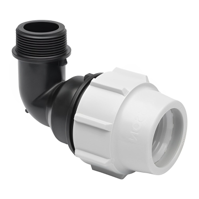 Plasson Compression MDPE Male 90° Elbow - 25mm x 3:4 BSP