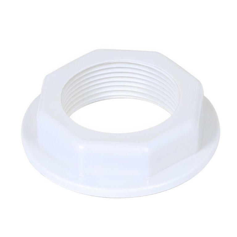 Plastic White Thread Flanged Back Nut - White - 1:2 BSP