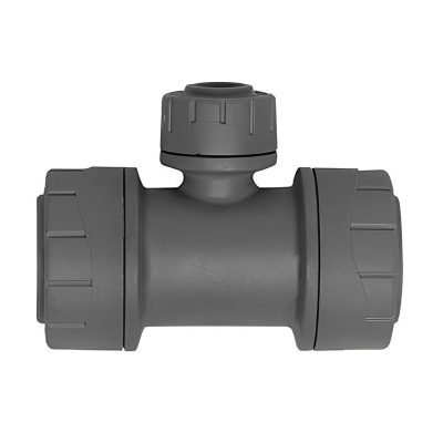 Polyplumb PB1115 Push Fit Reducing Tee - 15mm x 15mm x 10mm Polypipe