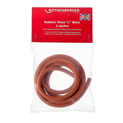 Rothenberger U-Gauge Natural Gas Rubber Hose - 1:4 x 2m Packet