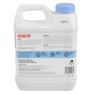 Sentinel x400 Heavy Duty Central Heating Removing Sludge Inhibitor - 1 Litre Back