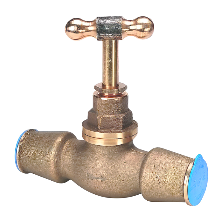 Talbot Compression MDPE Gunmetal Brass Push-Fit Stopcock - 50mm
