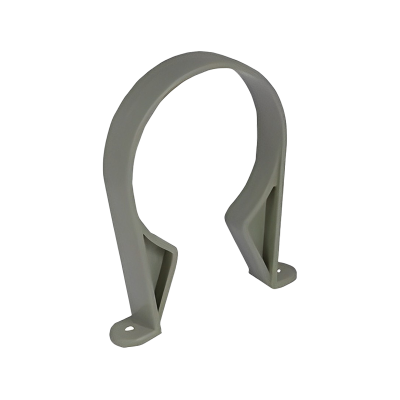 UPVC Grey Solvent Soil Pipe Clip - 110mm Left