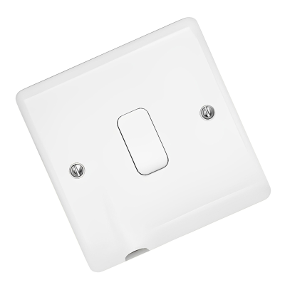 White Single 20 Amp Switch (Flex Outlet) LeftWhite Single 20 Amp Switch (Flex Outlet) Left