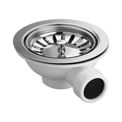 Wirquin Stainless Steel Sink Basket Strainer Waste Left