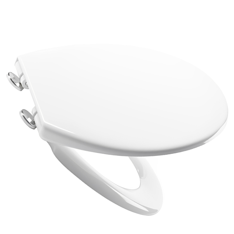 KeyPlumb Premium Soft Close White Toilet Seat Side