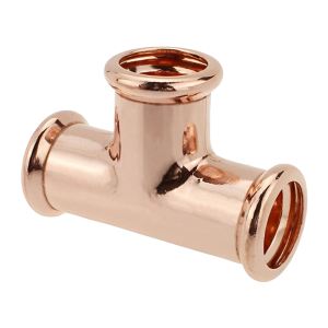Copper Press Fit Equal Tee - 15mm WRAS Approved