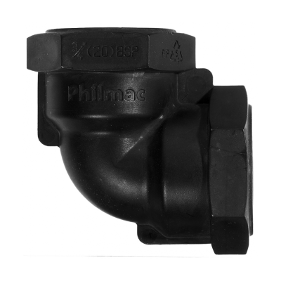 Philmac Black Female Elbow - 1 1:2 BSP