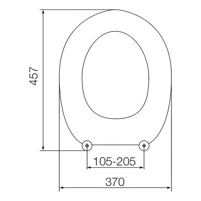 EuroShowers Oak Effect MDF Oak Toilet Seat (Soft Close) Drawing