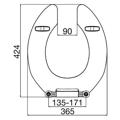 EuroShowers White Commercial Open Toilet (Soft Close) Diagram