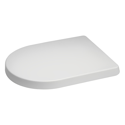 EuroShowers White Long D One Toilet Seat (Soft Close) Left