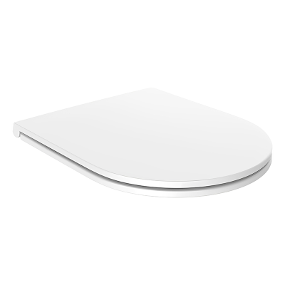 EuroShowers White Middle D Slim Toilet Seat (Soft Close)