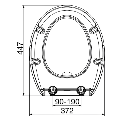 EuroShowers White SlimLux Toilet Seat (Soft Close) Drawing