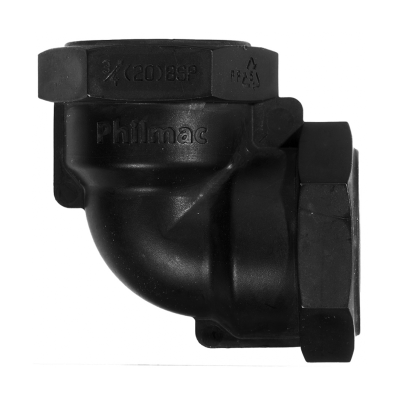 Philmac Black Female Elbow - 3:4 BSP